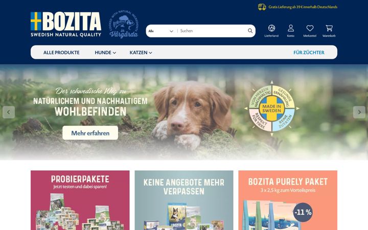 Captura de ecrã de bozita-shop.de