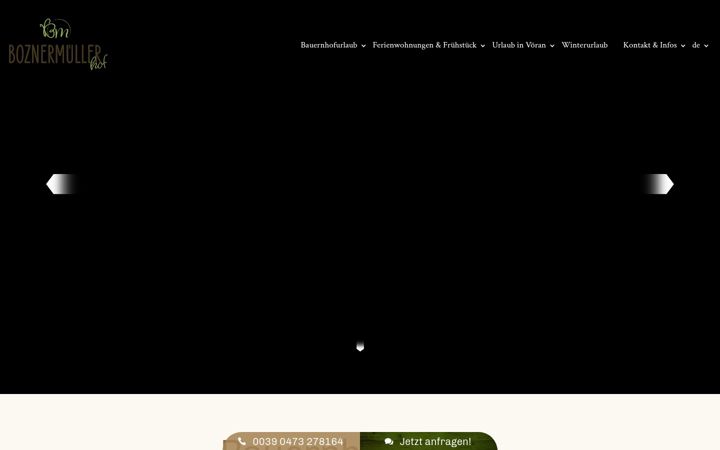Screenshot stránky boznermuellerhof.it
