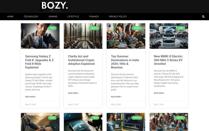 Screenshot of bozy.com