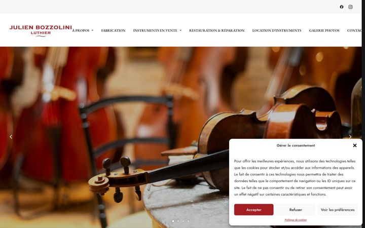 Capture d'écran de bozzolini-luthier.fr