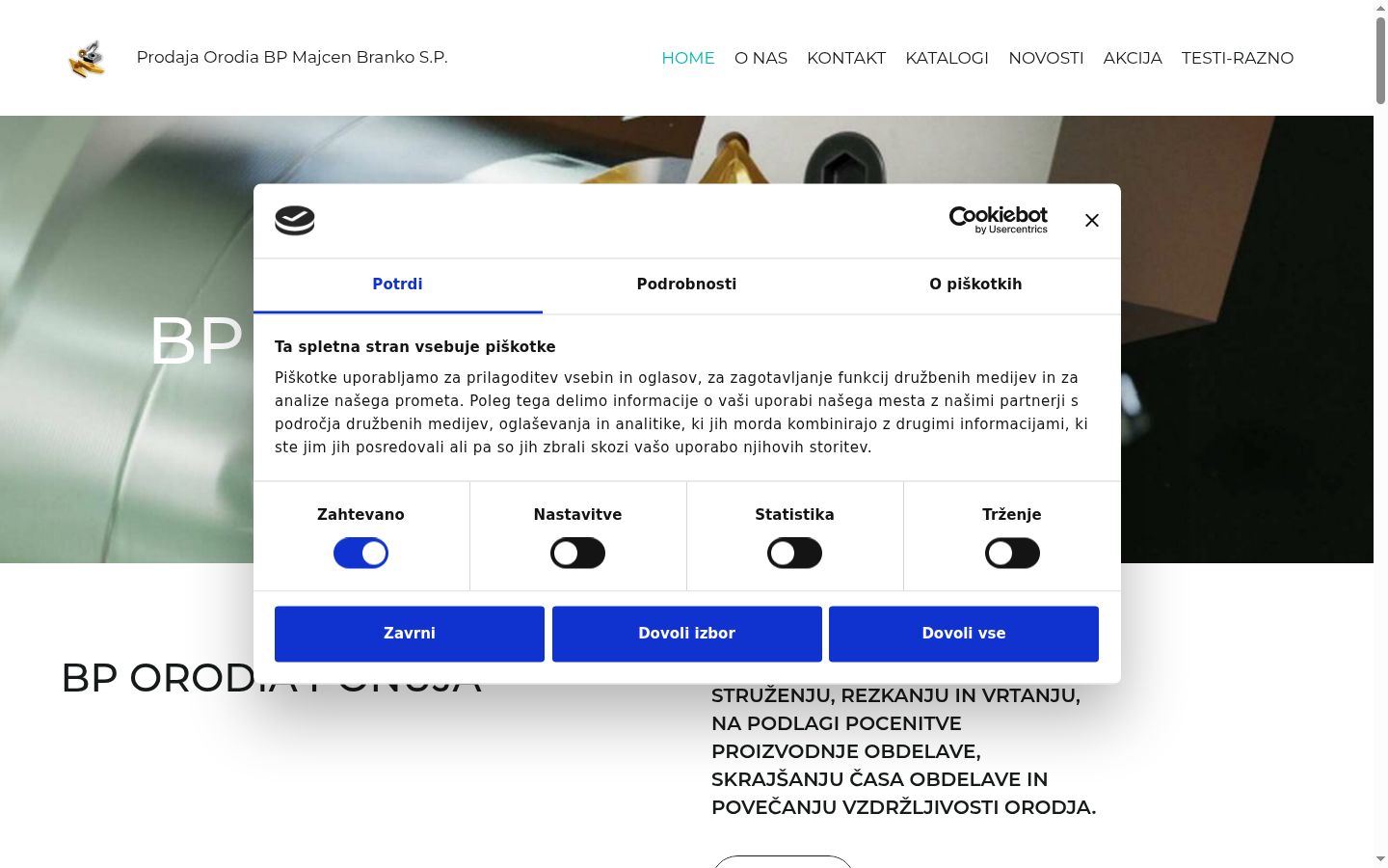 Screenshot del banner di consenso mostrato prima di qualsiasi interazione