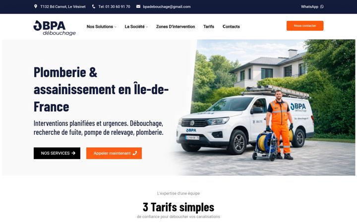 Screenshot of bpa-debouchage.fr