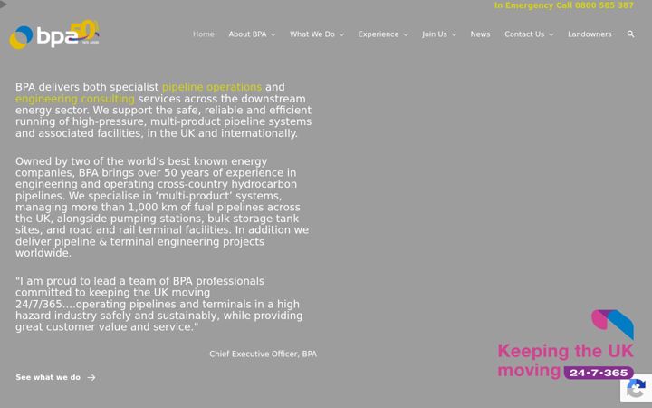 Screenshot of bpa.co.uk