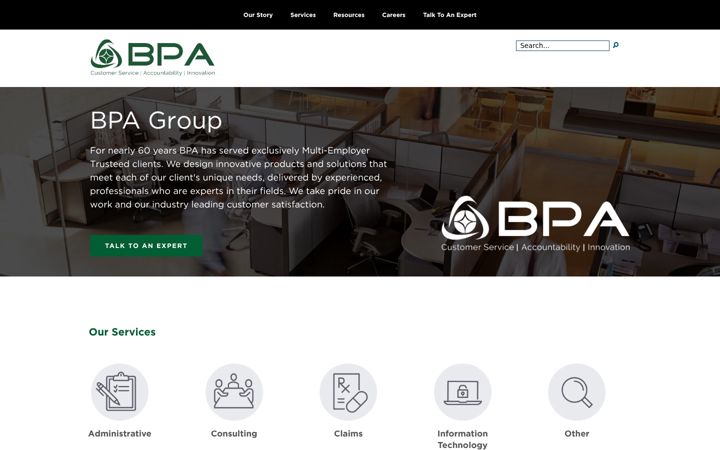 Screenshot of bpagroup.com