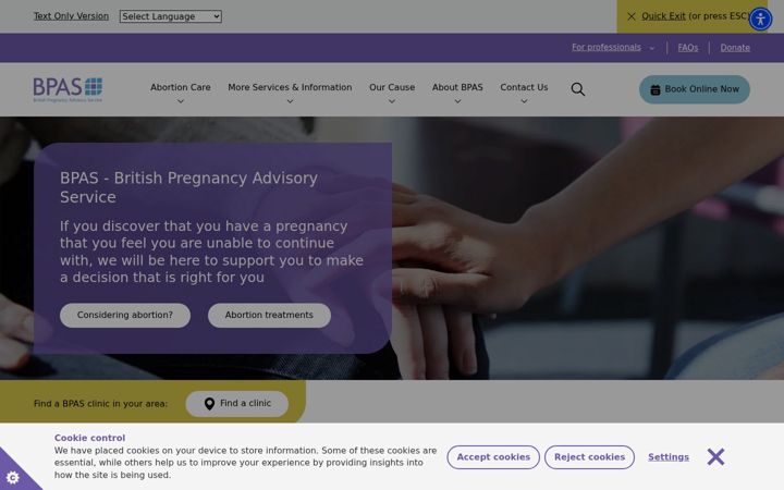 Screenshot of bpas.org