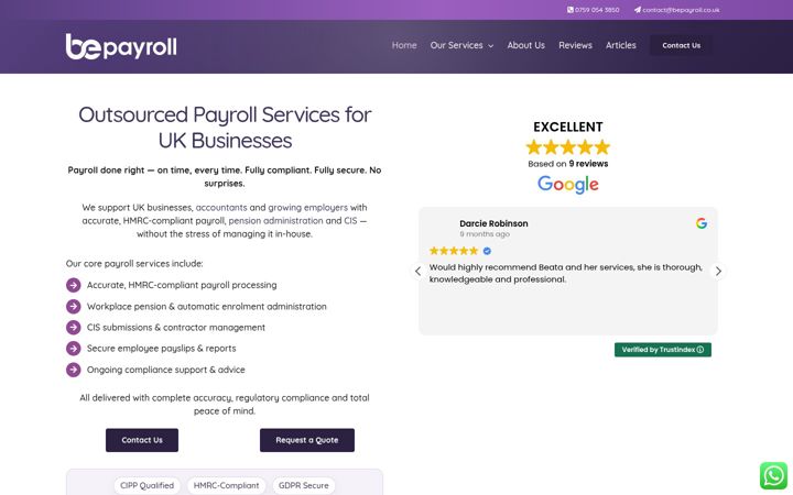 Screenshot of bpayroll.co.uk