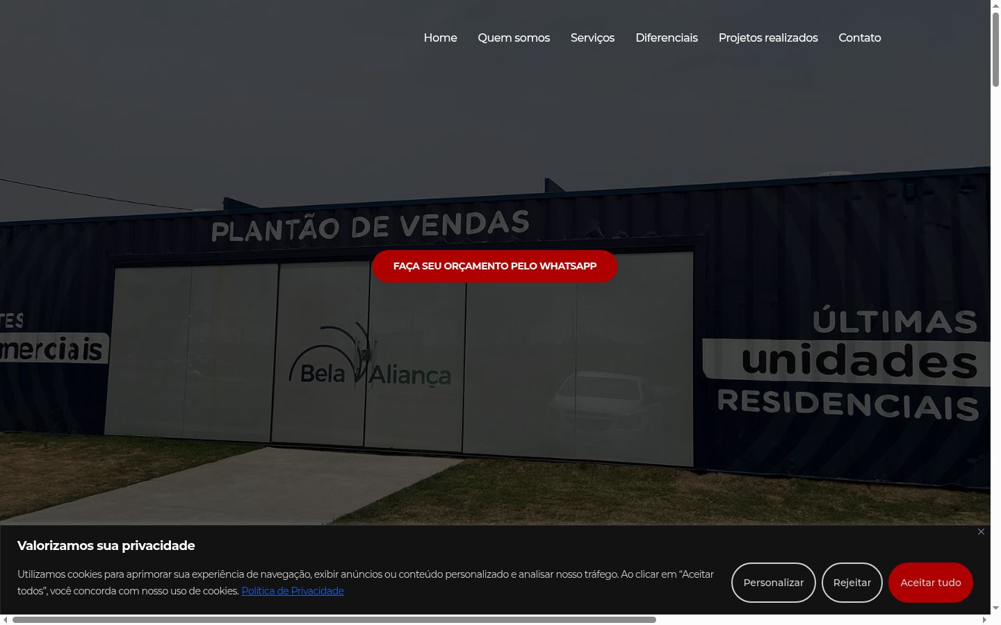 Screenshot of the consent banner shown before any interaction