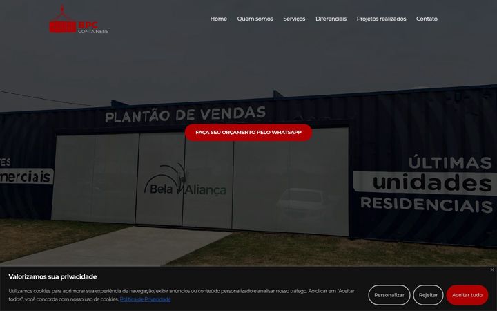 Screenshot of bpccontainers.com.br