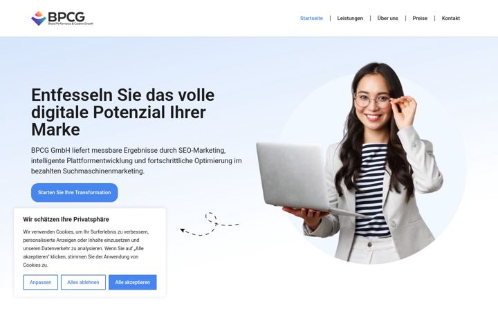 Екранна снимка на bpcg-solutions.de