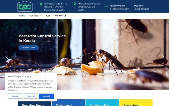 Screenshot of bpckerala.com