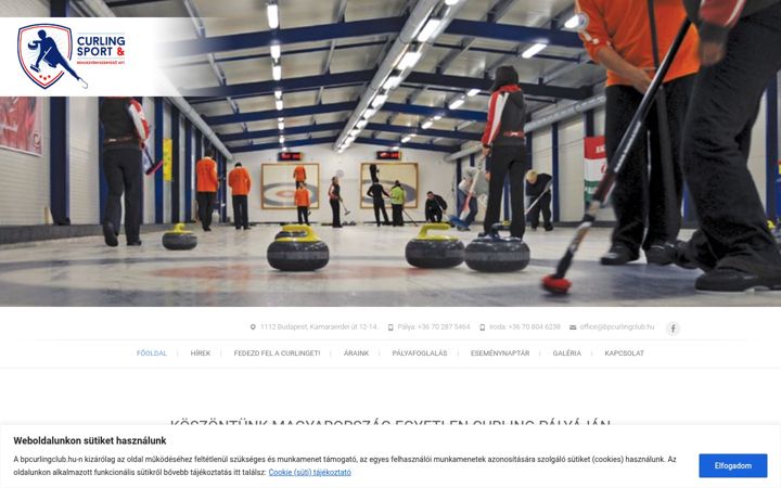 Екранна снимка на bpcurlingclub.hu