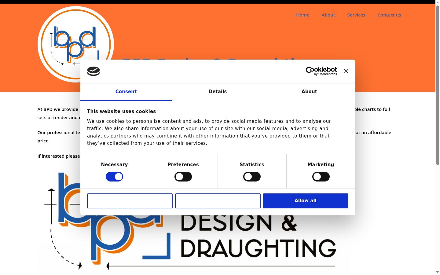 Screenshot del banner di consenso mostrato prima di qualsiasi interazione