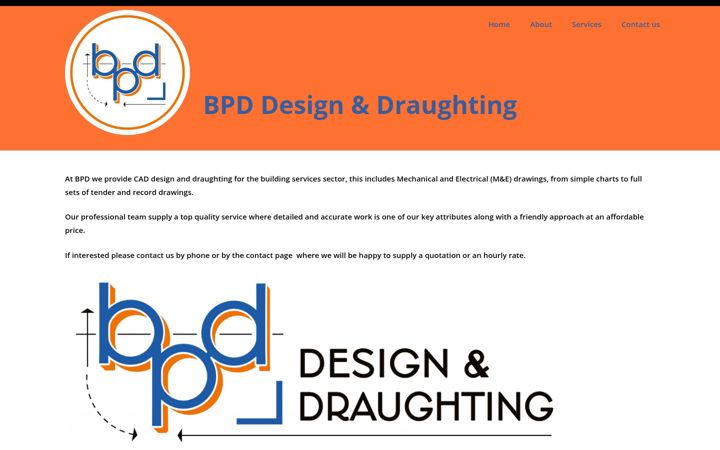 Screenshot of bpddraughting.co.uk