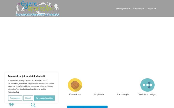 Screenshot of bpdiaksport.hu