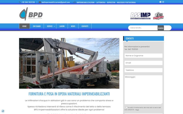 Skjámynd af bpdimpermeabilizzazioni.it