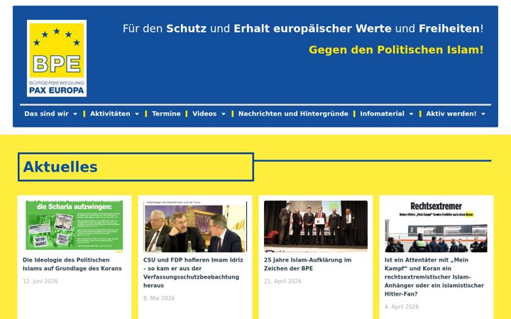 Screenshot of bpe-paxeuropa.de