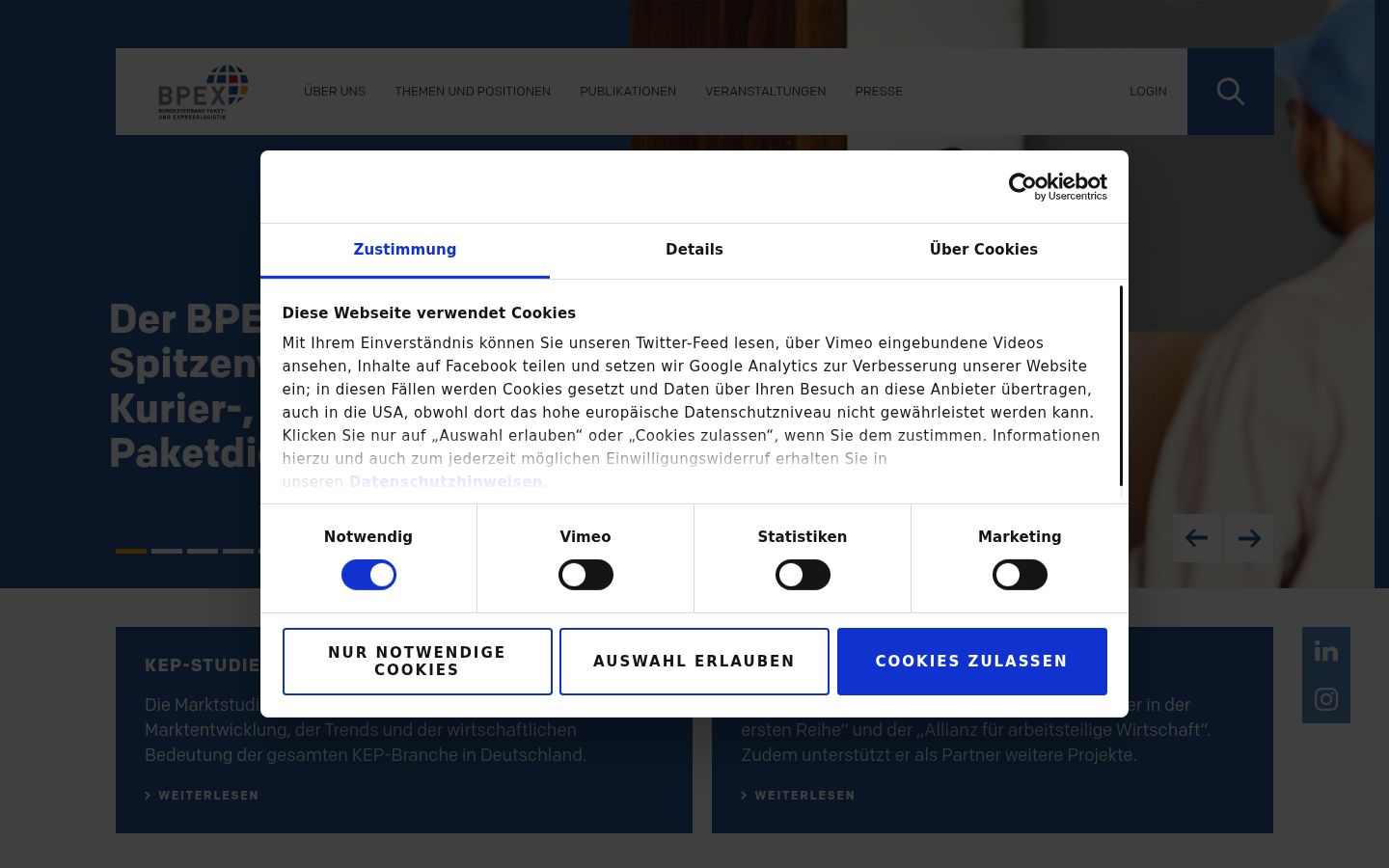 Zrzut ekranu banera zgody wyświetlanego przed jakąkolwiek interakcją