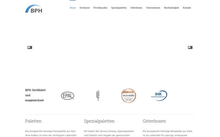 Screenshot of bph-paletten.de