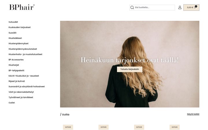 Captura de ecrã de bphair.fi
