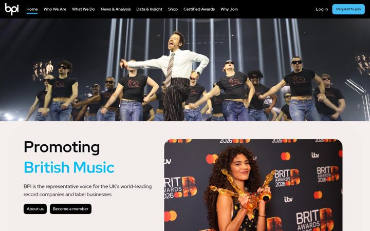 Screenshot of bpi.co.uk