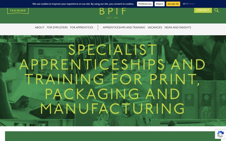 Screenshot of bpif.training