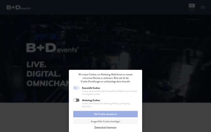 Screenshot of bplusd-events.de