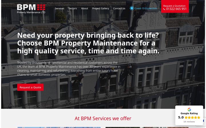 Screenshot of bpmcleaning.co.uk