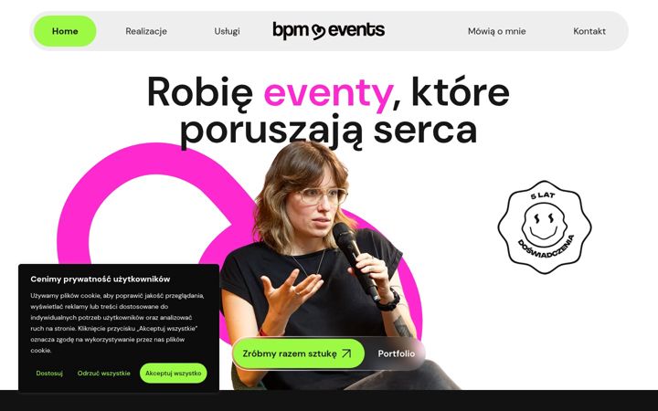 Screenshot of bpmevents.pl