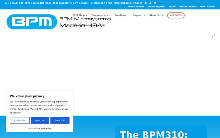 Screenshot of bpmmicro.com