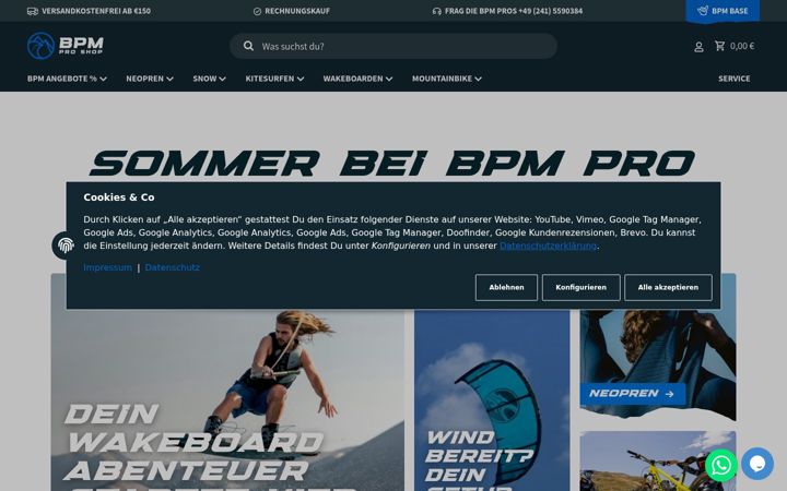 Screenshot of bpmproshop.de
