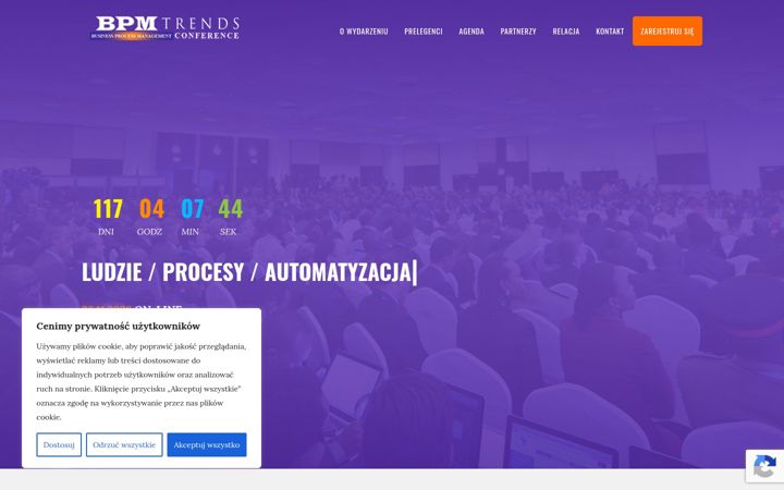Screenshot ta' bpmtrends.pl