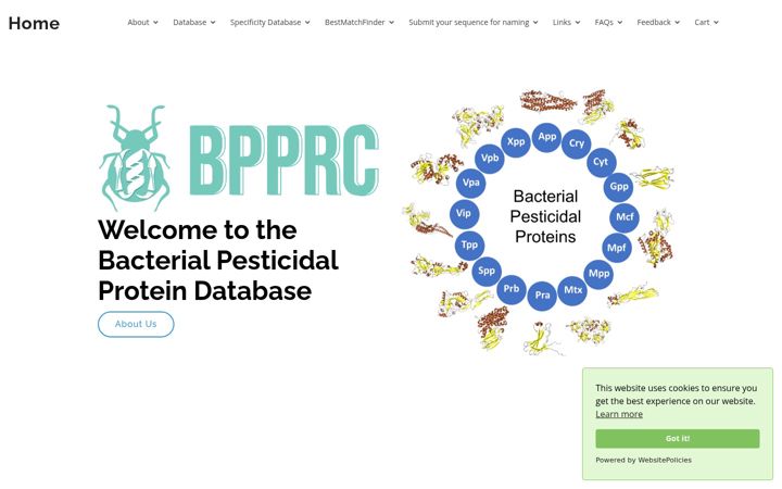 Posnetek zaslona bpprc-db.org