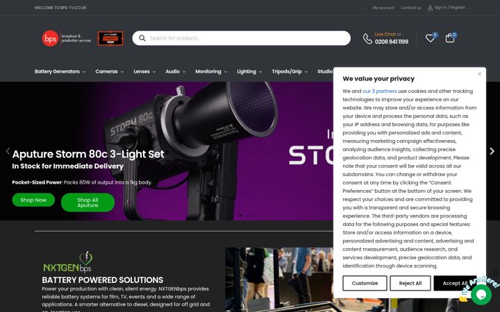 Screenshot of bps-tv.co.uk