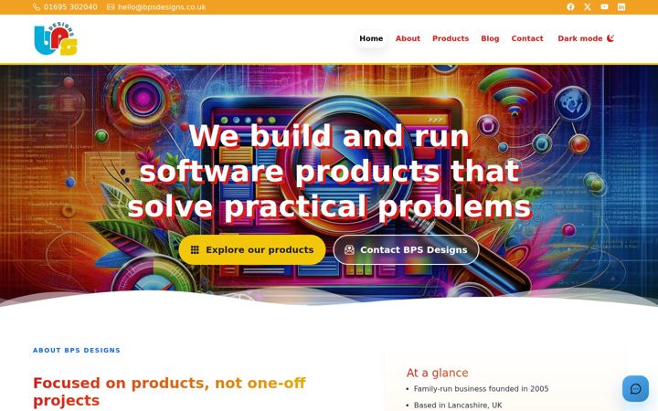 Screenshot of bpsdesigns.co.uk