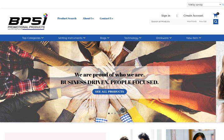 Screenshot of bpsi-promotionalproducts.com