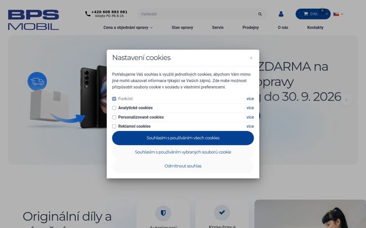 Screenshot of bpsmobil.cz