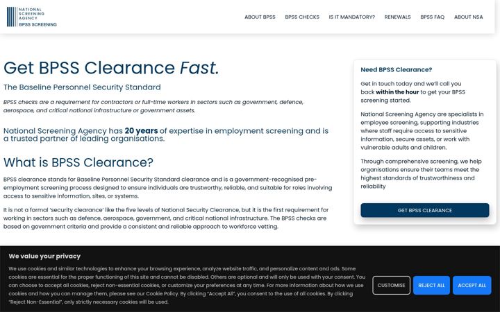 Screenshot of bpss.uk