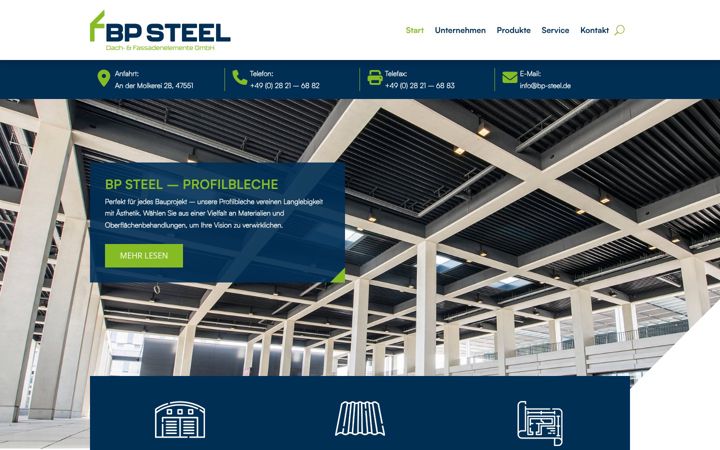 Screenshot of bpsteel.de