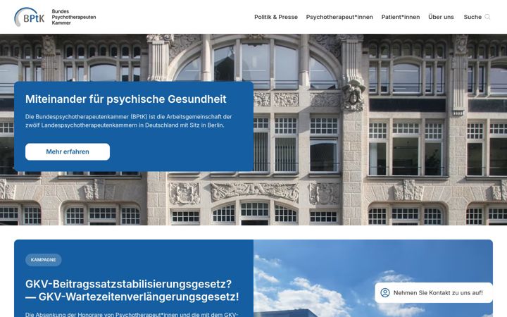 Screenshot of bptk.de