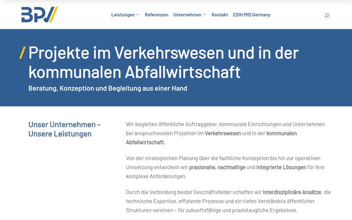 Screenshot stránky bpv-consult.de