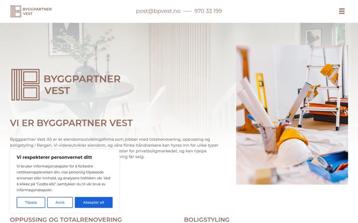 Screenshot of bpvest.no