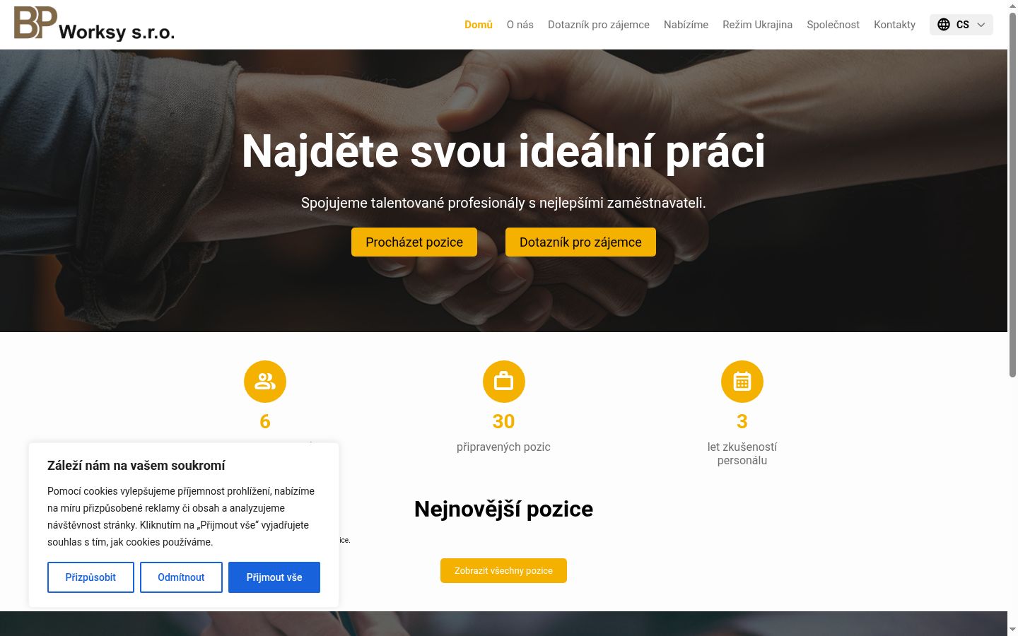 Ekrānuzņēmums ar piekrišanas baneri, kas tika rādīts pirms jebkādas mijiedarbības