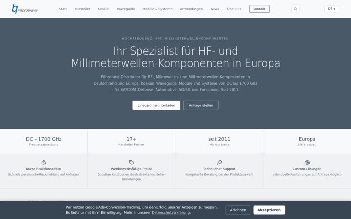 Screenshot of bq-microwave.de