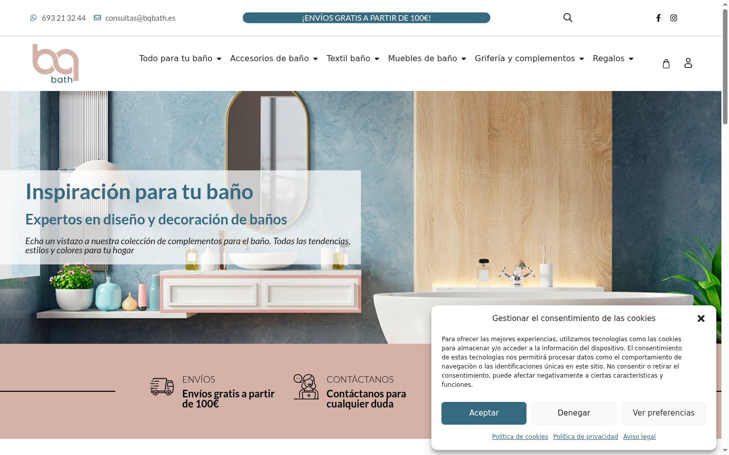 Screenshot del banner di consenso mostrato prima di qualsiasi interazione