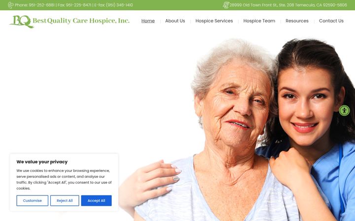 Screenshot of bqchospice.com