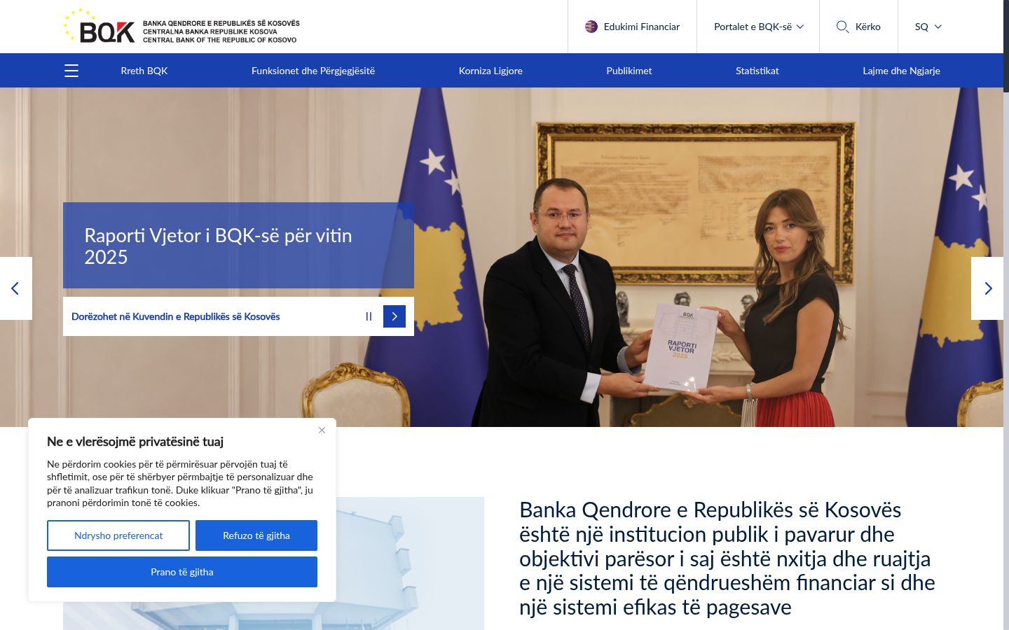 Screenshot del banner di consenso mostrato prima di qualsiasi interazione