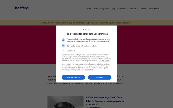 Screenshot of bqsfera.com