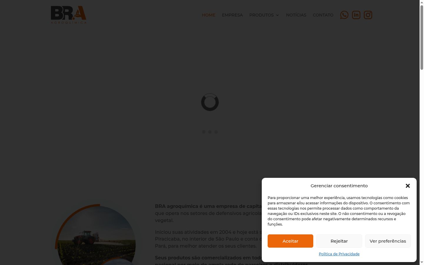 Capture d'écran de la bannière de consentement affichée avant toute interaction