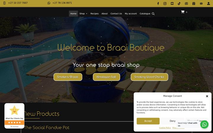 Screenshot ta' braaiboutique.co.za