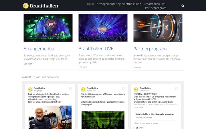 Screenshot of braatthallen.no